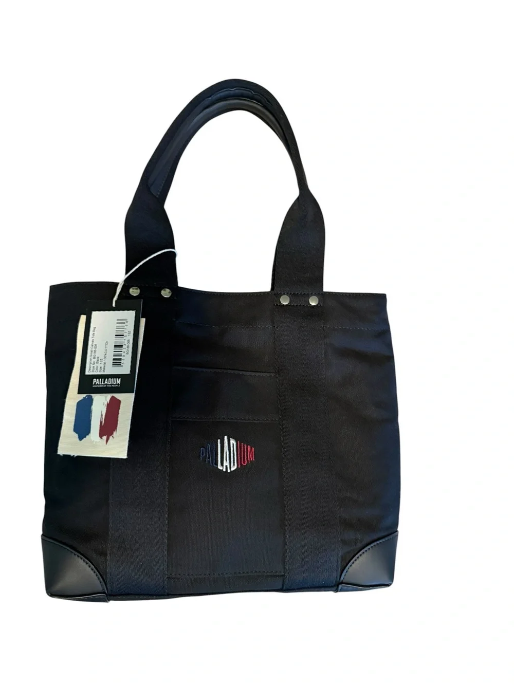 Palladium Black Canvas Laptop Tote with Embroidered Logo